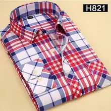 Новая весенняя Мужская рубашка с длинным рукавом, рубашка, мужская клетчатая рубашка, мужские рубашки, рубашки, Мужская сорочка с длинным рукавом