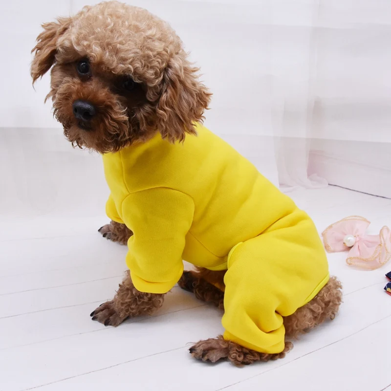 Pet Одежда с принтом в виде собак 4 ноги Щенок Кот комбинезон кокосовой пальмы стеганые утепленные куртки с милыми для маленькая собачка Тедди, йоркширского терьера, Костюмы Топы