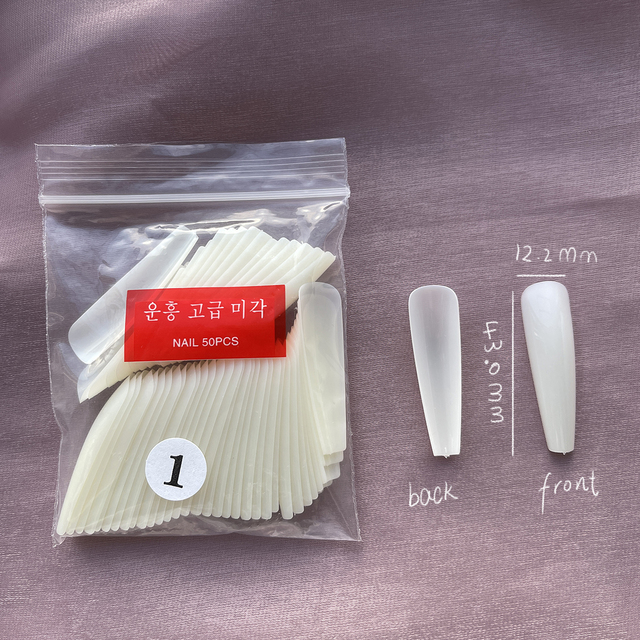 Fake Nails Extend Transparent Ballet Long False Nails Art With Glue UV Press On 50PC Full Cover Tips for Nail Ofessionals