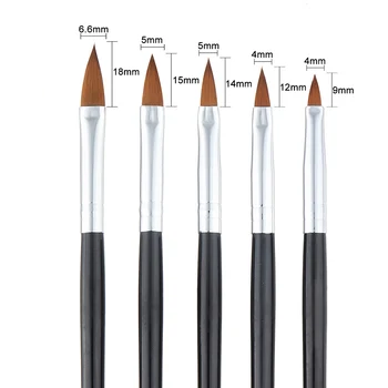 

5Pcs Black Rod Brush Different Size Paint Brushes Artist Watercolor Gouache Drawing Nail Brush Pen Set For Art Supplies