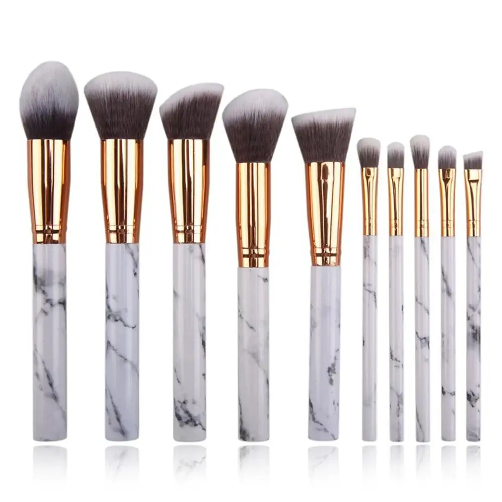 

10pcs Marble Makeup Brushes Tool Set Cosmetic Powder Eye Shadow Foundation Blush Blending Beauty Make Up Brush Maquiagem