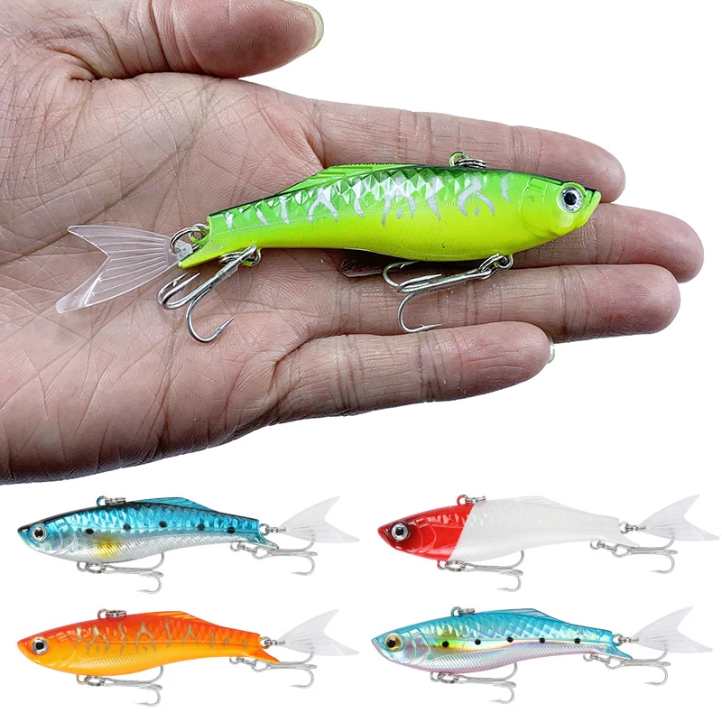 75mm23gVIBRAWinterSeaHardFishingLureWaggingtailVIBBait3D