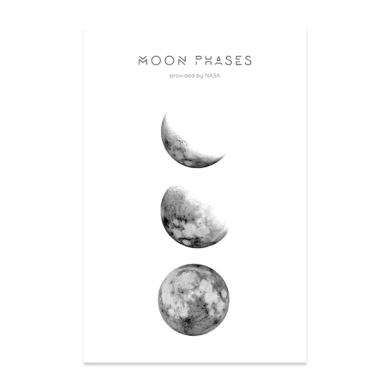 Moon Phase Картина на холсте луна ночь постер абстрактные настенные художественные