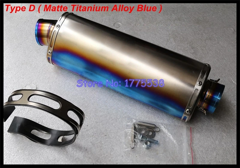 Titanium Alloy Oval ID:51mm/54mm/57mm/61mm/63mm/65mm/70mm L:460mm Motorcycle Exhaust Muffler Escape Come with Sticker DB Killer - Image 4