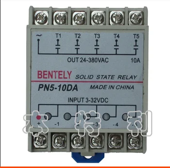 

10DA Din Rail Mounting SSR 5 Channels Quintuplicate Five Input 3~32VDC Output 24~380VAC DC Solid State Relay