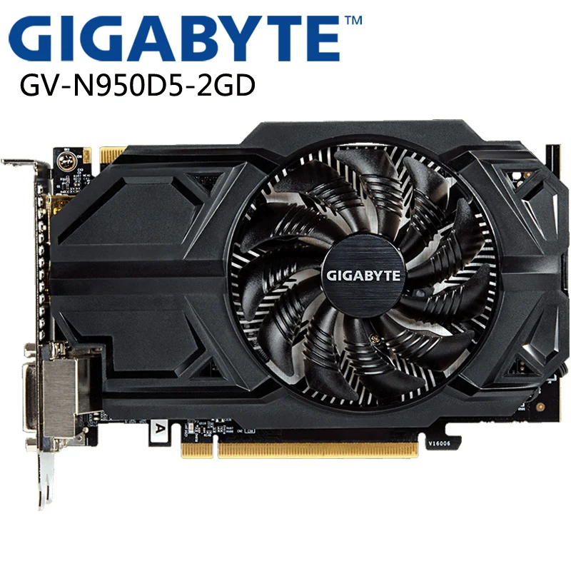 GIGABYTE GTX 950 2 Гб видеокарта 128 бит GDDR5 видеокарты для nVIDIA VGA карты Geforce GTX950 HDMI 1050TI 750 Ti 950-2 Гб б/у