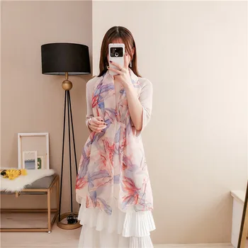 

J1130 Fashion Print Women Long Scarf Small Neckerchief Tied Handle Bag Ribbon Lady Silk Hair Band