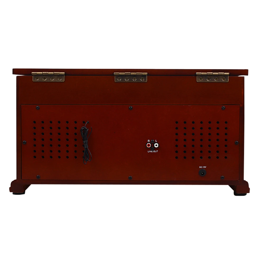 Retro Vinyl Record Player Audio Tape CD Bluetooth Old-fashioned Vintage Phonograph Turntables - Oak US Plug/ EU Adapter - Image 2