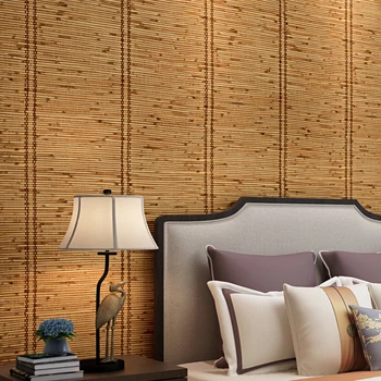 

3D Imitation Bamboo Textured Wallpaper PVC Waterproof Embossed Wallpapers For Bedroom Living Room Study Room Wall Paper Rolls