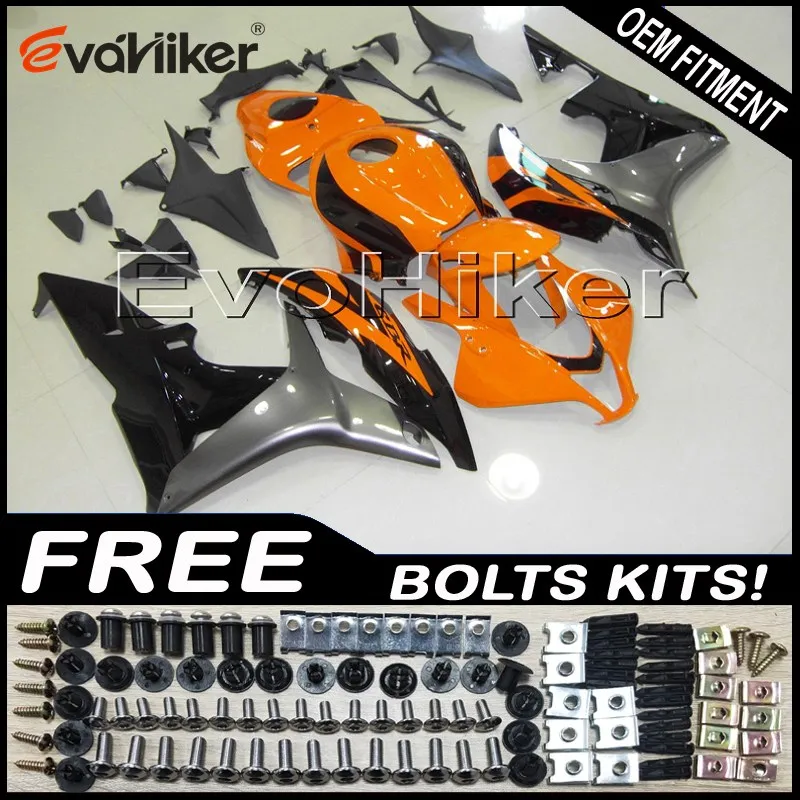 Заказной обтекатель для CBR600RR 2007-2008 F5 07 08 ABS пластиковые мотоциклетные панели литьевой формы черный оранжевый+ подарки