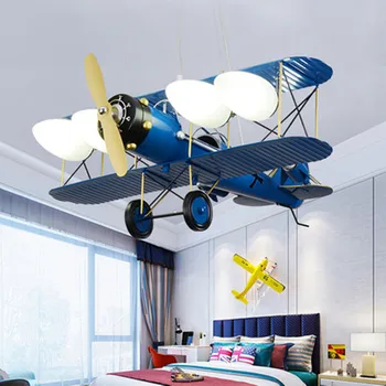 

children's room airplane pendent lamp lights cartoon Bedroom Boys Hanging Lamp creative light for Kids nursery school HangLamp
