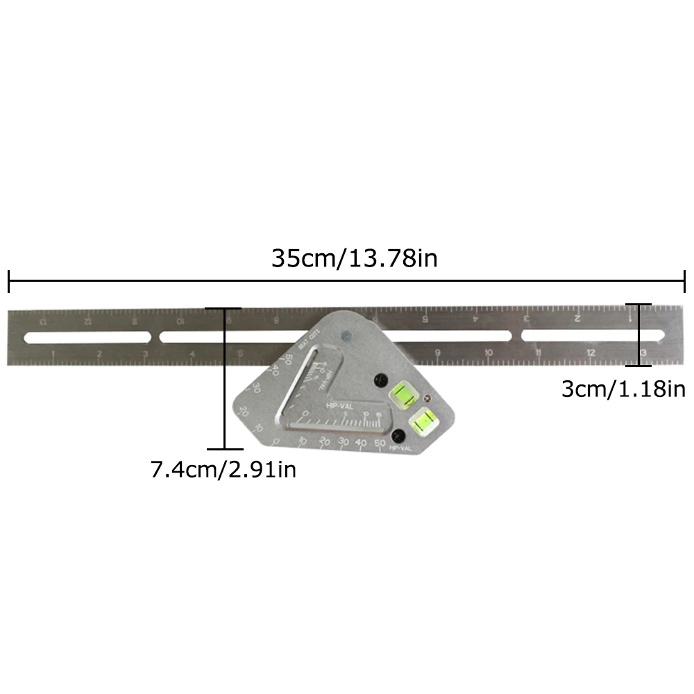 Угловая линейка 350 мм транспортир квадратные Плотницкие Инструменты Измерительный угловой искатель революционная столярная линейка с регулируемая ручка