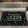 In This Home We Never Give Up Autism Awareness Coir Pattern Print Doormat Non Slip Door Floor Mats Decor Porch Doormat 4
