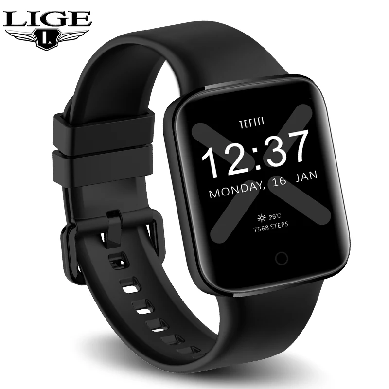 

LIGE Men Smart Watch Body Temperature Heart Rate Monitoring Sports Bracelet Fitness Tracking Watch Women Waterproof Smartwatch