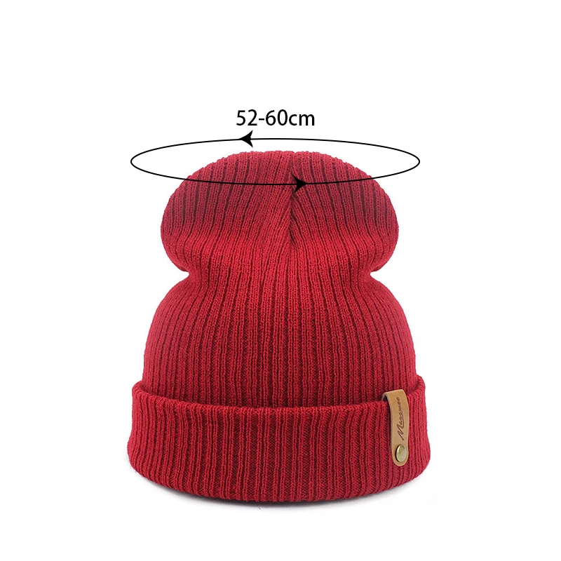 Warm hats, Men's and Women's Autumn and Winter Knitted hats, Beanies, Fashionable  caps, Warm Adult Hats, Melon Leather Hats