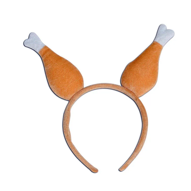 1pcs Cute Turkey Chicken Leg Headband Unisex Thanksgiving Drumstick Boppers Party Accessory Decoration | Дом и сад