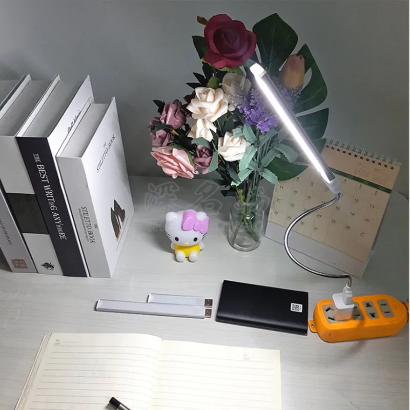 DC 5V Mini LED Night Light Portable 3leds 10LEDs 24LEDs USB Reading Table Lamp Bendable Extension Pole USB Book Lights led light night light led desk lamp book light mini night light mini led light