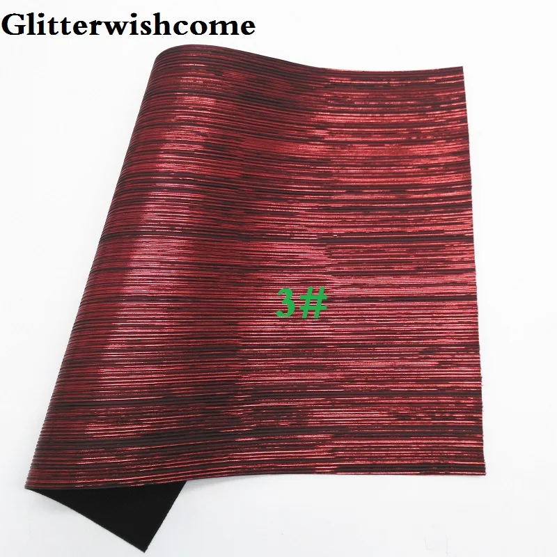 Glitterwishcome 21X29 см A4 размер винил для бантов тисненые полосы Кожа Fabirc искусственная кожа листы для бантов, GM153A