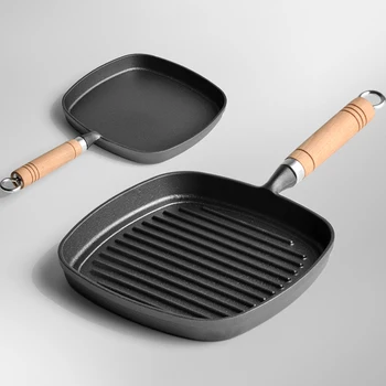 

Cast Iron Skillet with Wooden Handle , Classic 8" Frying Pan