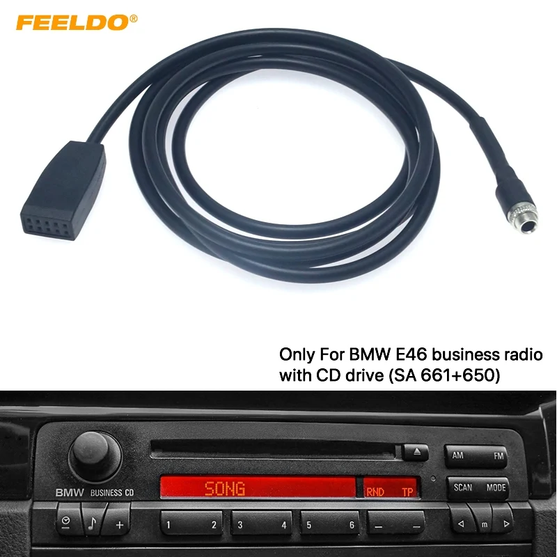 FEELDO 1 шт. 3 5 мм разъем AUX входной кабель адаптер только для BMW E46 с бизнес CD радио