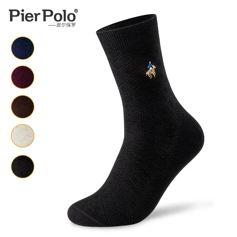 5 Pairs Brand New PIER POLO Homocentric Squar Socks Casual Business Crew Socks Autumn Winter Men's Socks Manufacturer Wholesale