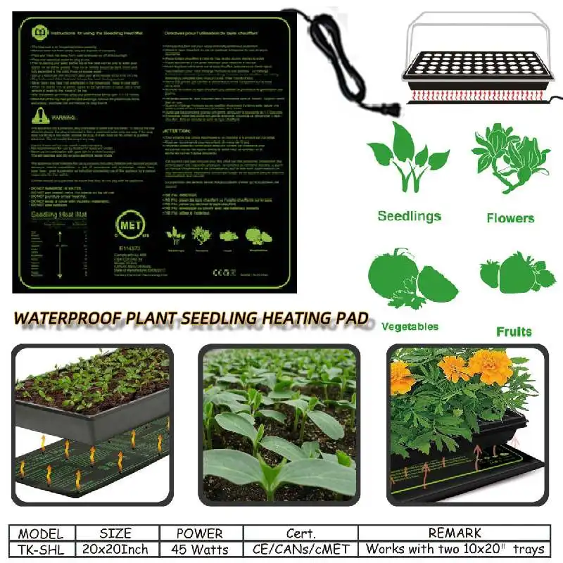50x50 см нагревательный коврик для семян растений водонепроницаемый прочный нагревательный коврик теплый рост Проращивание прокладка для размножения Садовые принадлежности 220 В