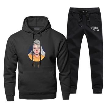 

Billie Eilish Hoodies Pants Men Sets Fashion Suit Bad Guy Kpop Set Pant Sweatshirt Sweatpants Sportswear Autumn 2 PCS Tracksuit