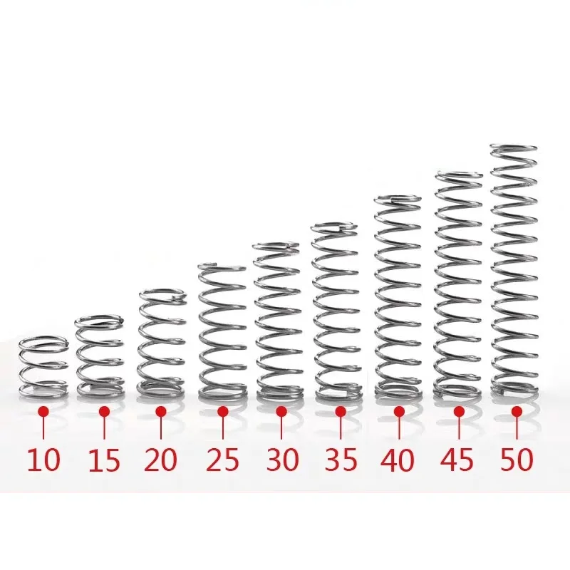 

10pcs wire diameter 1mm OD 10mm Stainless Steel Micro return Small Compression anti corrosion extension springs L=10-50