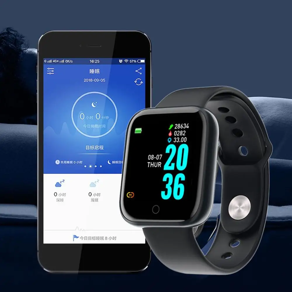 Y68 D20 Смарт часы Bluetooth спортивные кровяное давление монитор сердечного ритма