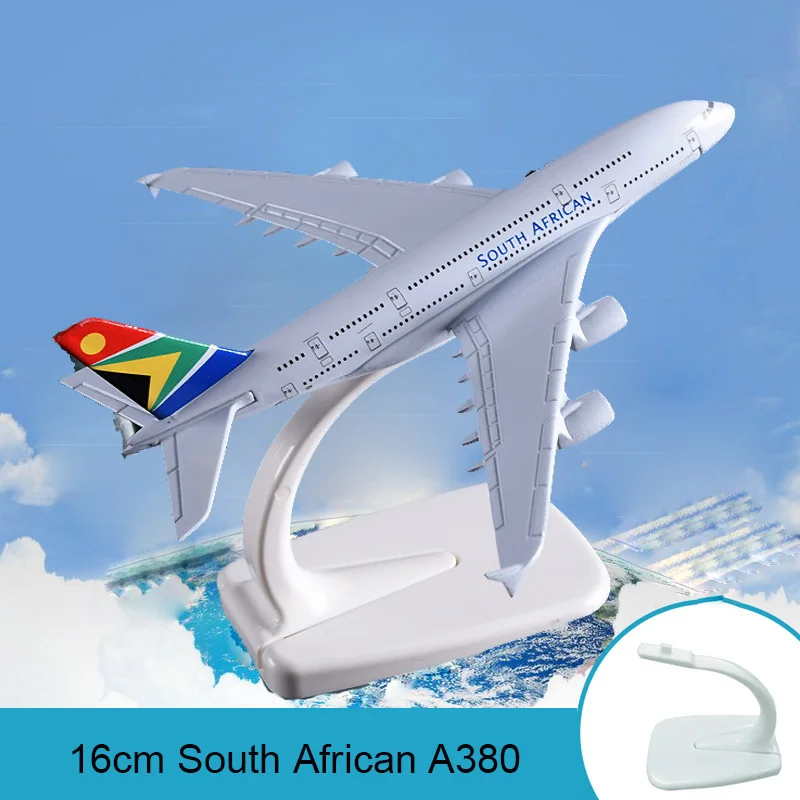 Модель самолета A380 16 см авиационная модель авиационного Южной Африки