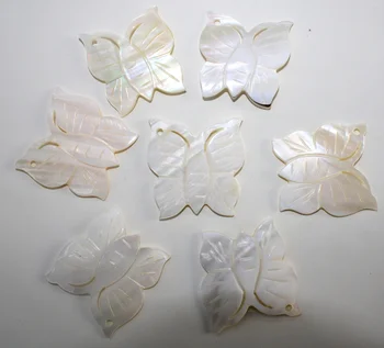 

6PCS Fashion natural Shell Handmade carved the butterfly Charms pendant for diy Jewelry making necklace Earrings Accessories
