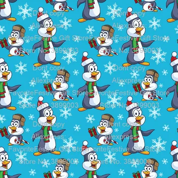 

Textiles Winter Snowmen Wreaths All Over penguin Snowmen Multi Fabric by the Yard fabric for diy sew kid shirts and dress
