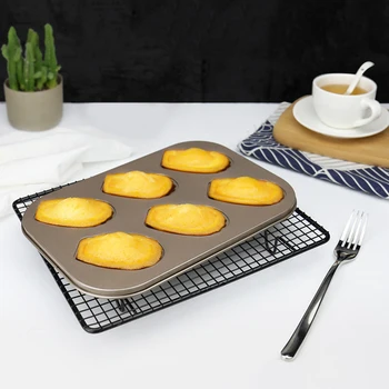

Carbon Steel 6-hole Madeleine Banana Cake Mold Baking Tool Non-stick For Kitchen Chocolate Cookie Dessert Bakeware Pan