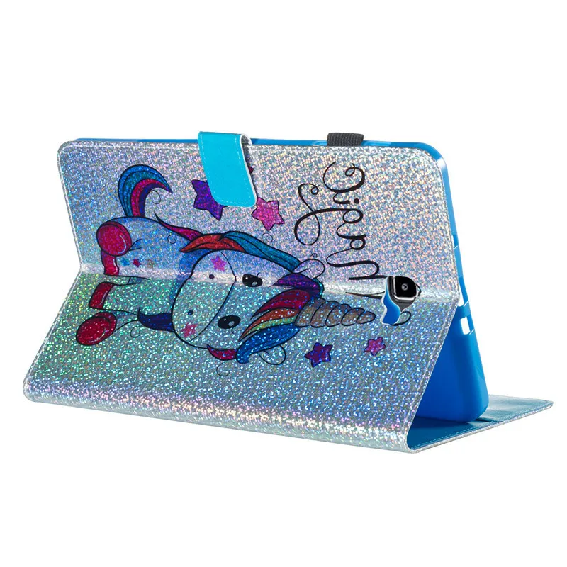 Wekays For Samsung Tab A6 10.1 T580 Cartoon Glitter Leather Case For Samsung Galaxy Tab A 6 2016 10.1 SM-T585 SM-T580 Cover Case