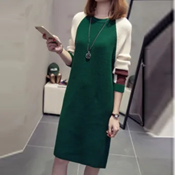

Sweater Dress 2019 Women Fashion Autumn Winter Knitted Dress Korean Pullovers Sweaters Long Sleeve Jumper Pull Femme 10.31