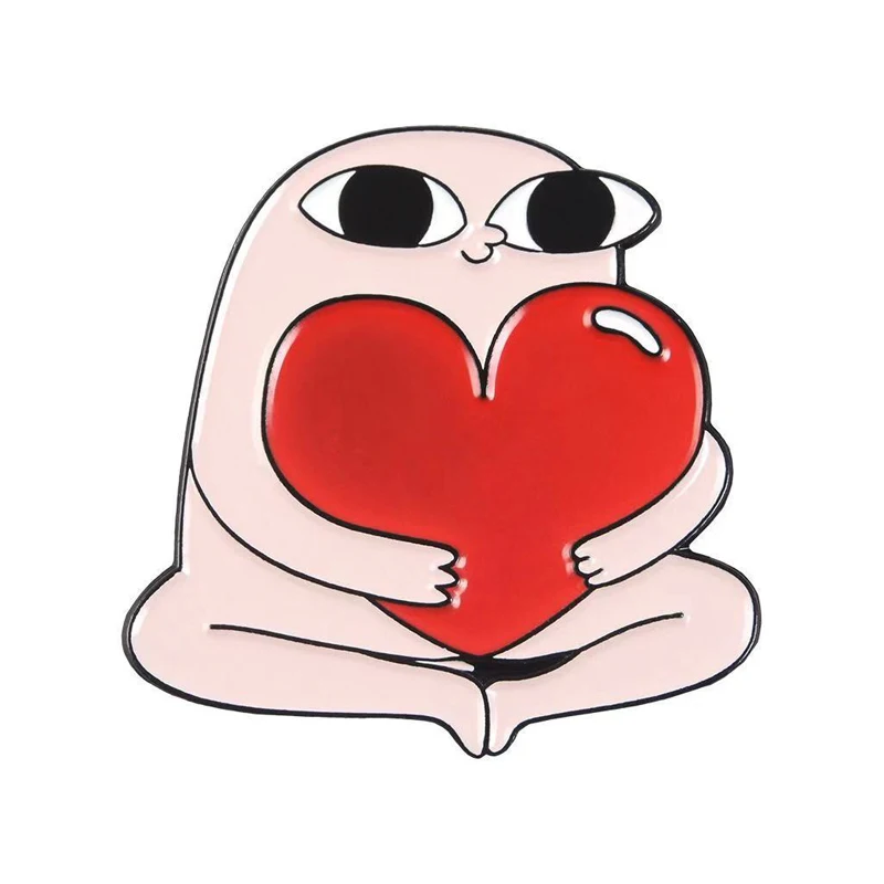 Heart Креативная забавная розовая эмалированная булавка кофейная земля авокадо значки Броши мультфильм аниме Одежда булавки ювелирные изделия брошь отправить друзьям подарки - Окраска металла: Heart