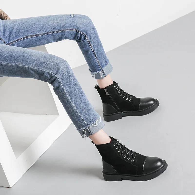 

Lace Up Boots Clogs Platform Shoes Luxury Designer Low Heels booties Zipper Martins For Women Bootee Woman 2019 Booties Ladies