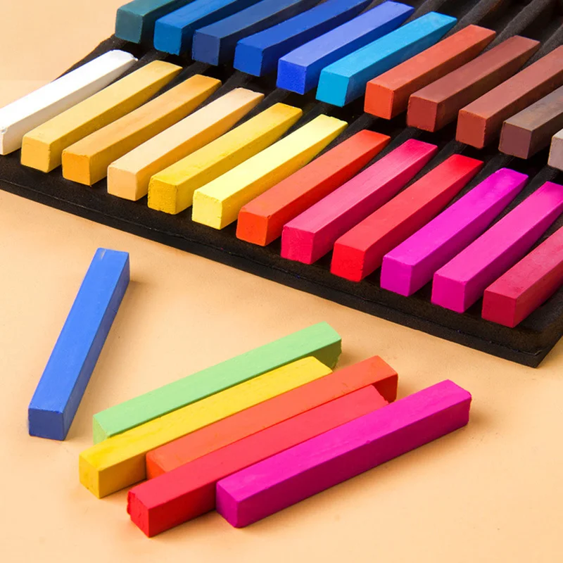 

12/24/36/48 Colors Soft Pastel Set Square Pastels Chalks Square Artist Pastel Set Box of 12/24/36/48 Assorted Colors GK99