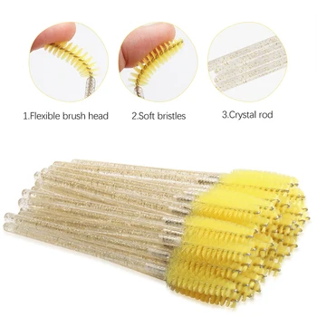 

1000pcs/lot Disposable Crystal Handle Makeup Brushes One-off Eyelashes Mascara Wands Applicator Eyelash Extension Makeup Tools