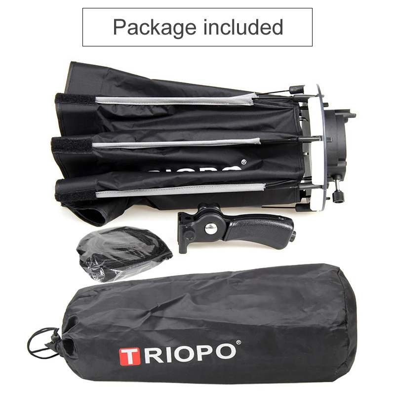 Портативный софтбокс Triopo 90 см с сотовой сеткой для внешней вспышки
