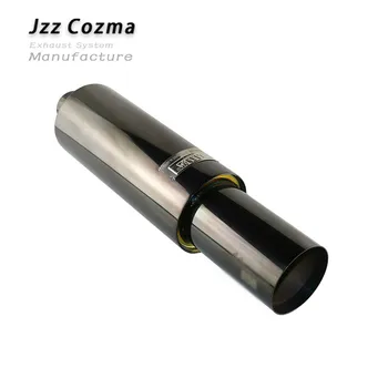 

JZZ universal 2.5'' car exhaust pipe muffler tip 4'' out smoking tube stainless steel auto tailpipe race car sport sound bomb