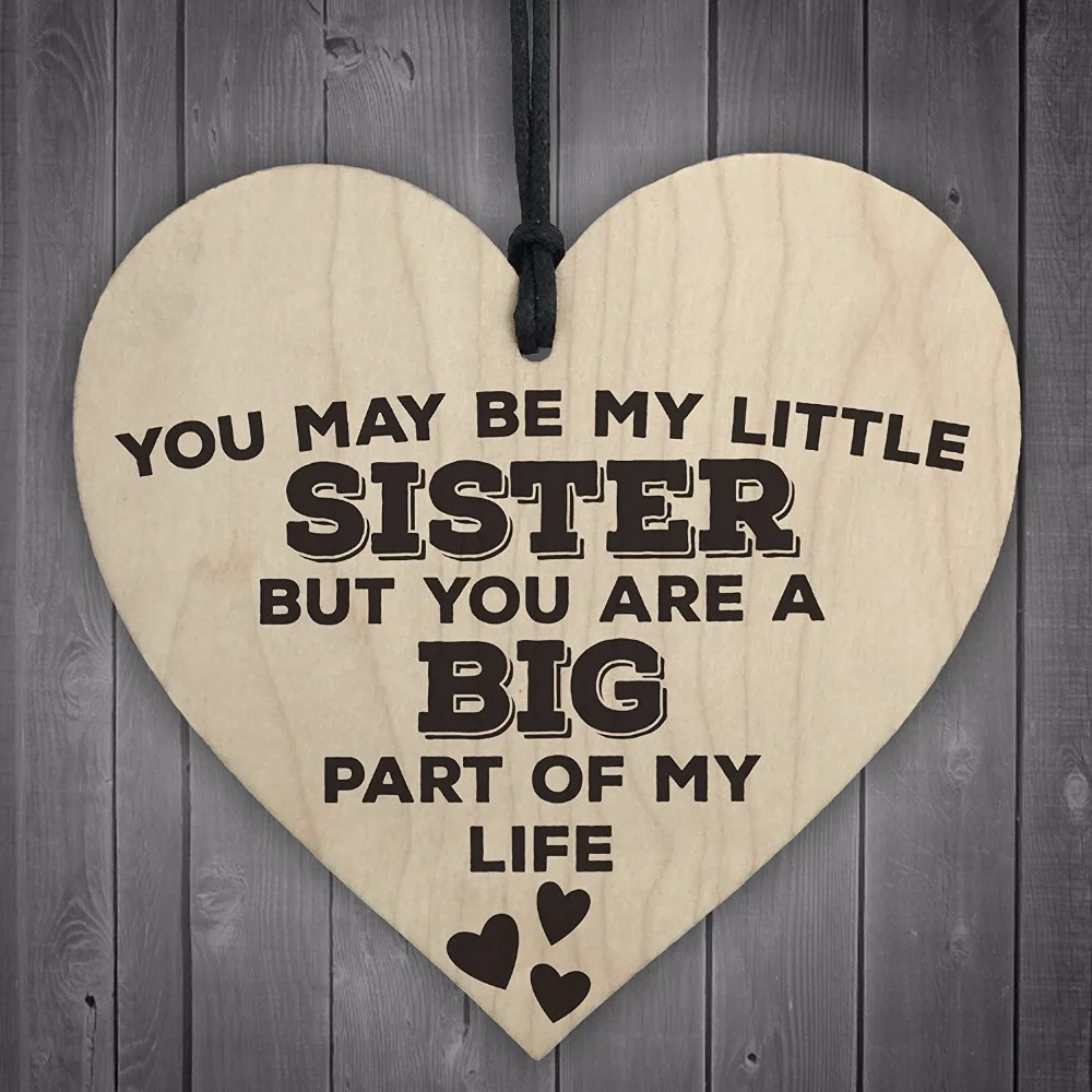 3-Meijiafei-Little-Sister-Big-Part-Of-My-Life-Wooden-Hanging-Heart-Plaque-Sister-Love-Sign