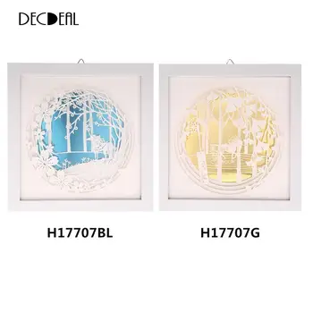 

24x24cm Wall Decoration DIY 3D Painting with Frame Delicate Paper Engraving Picture Wall Room Decals Decorative Painting 2 Color