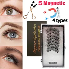 New 5 Magnetic Eyelashes Curler Set Long 3D Mink Magnetic lashes Wear faux cils magnetique Natural Thick False Eyelashes