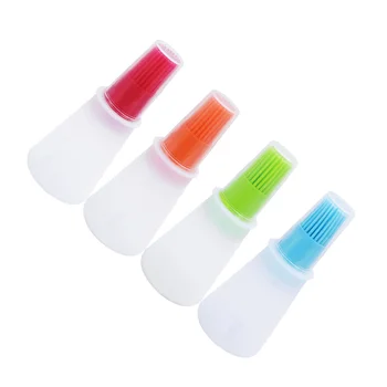 

4 PCS Heat Resistant Easy to Clean Oil Container With Oil Brush Dispenser Set Pastry Brush for Cake Teriyaki Honey
