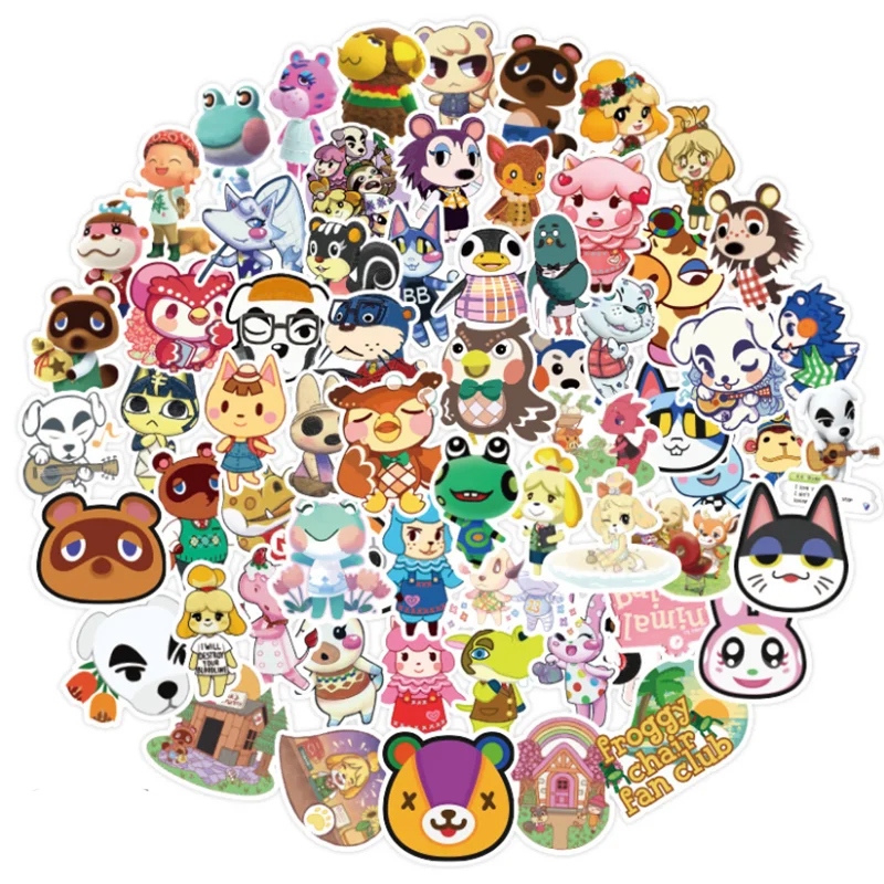 

10/30/50PCS games cute cartoon animals children luggage luggage hand account graffiti decorative waterproof stickers wholesale