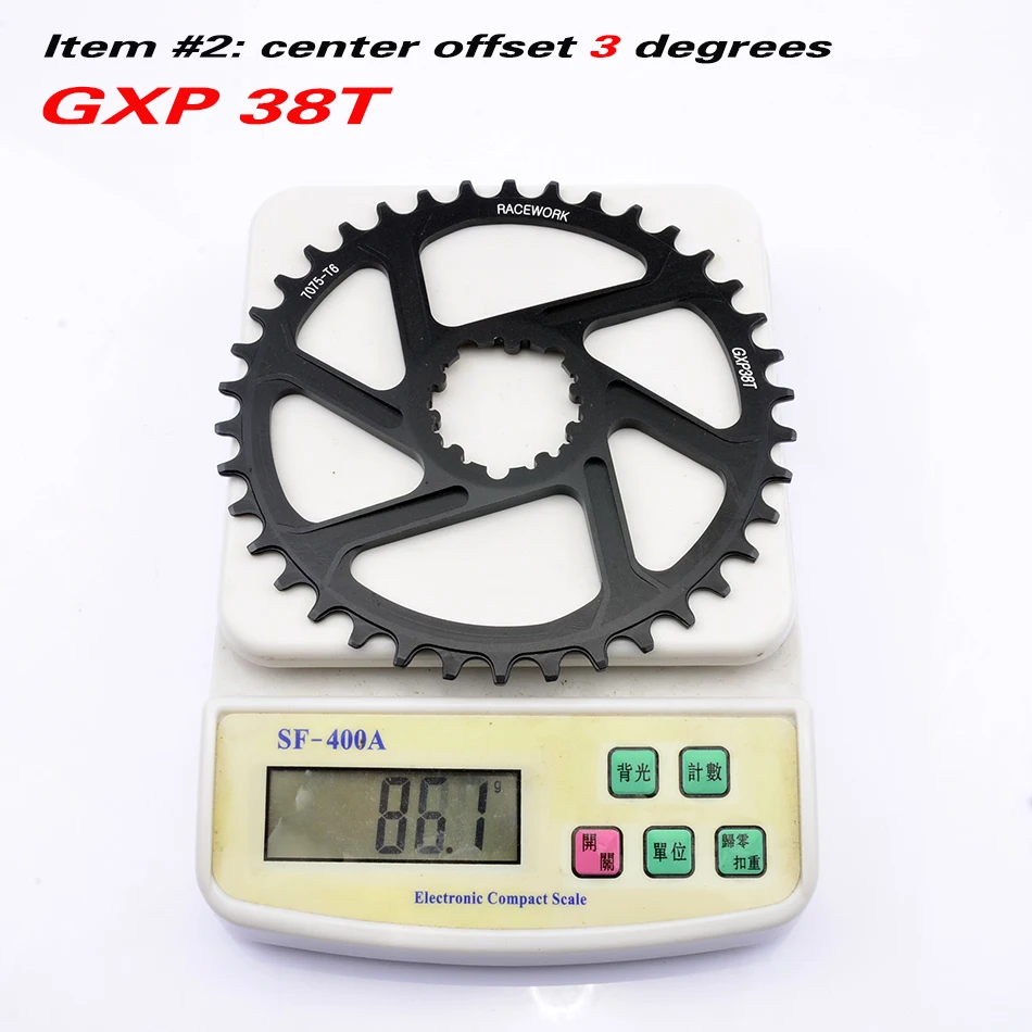 NEW 3 degrees 38T Бесплатно deliv RACEWORK Fahrrad кеттенблат 32 34 36 38t Engen Breite Fahrrad кеттенблат мех GXP XX1 XO CNC AL7075 KurbelFahrrad - Цвет: NEW 3 degrees 38T