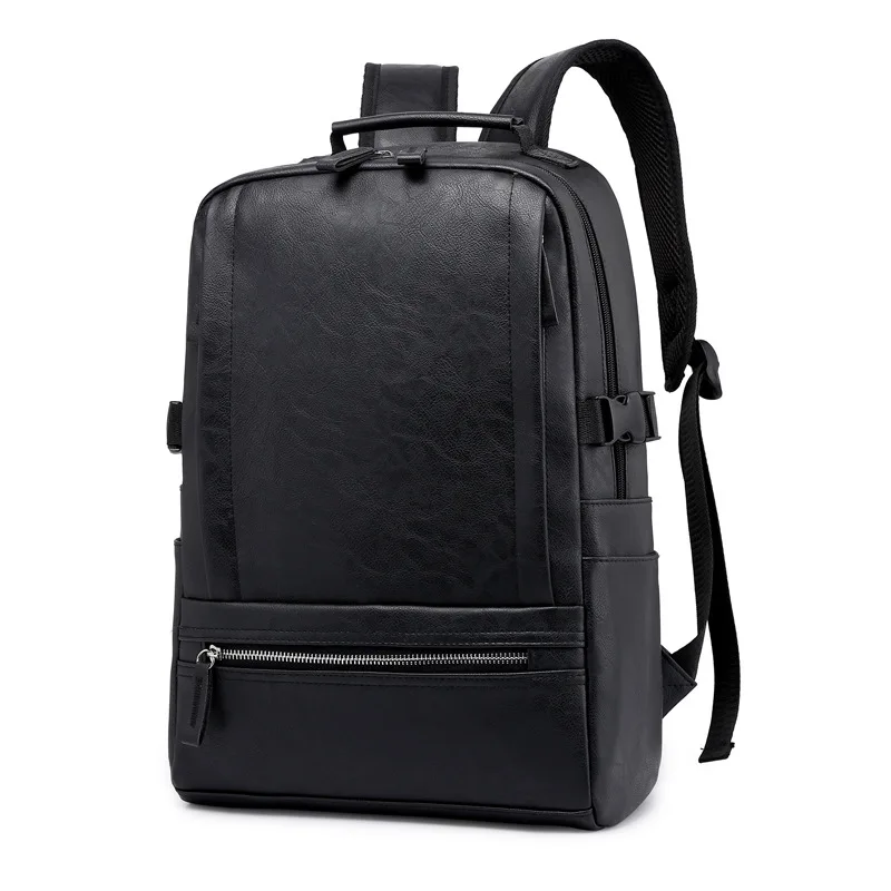 

Solid Color Business Computer Bag Waterproof PU Leather Notebook Laptop Backpack Men Fashion Briefcase Boarding Bag