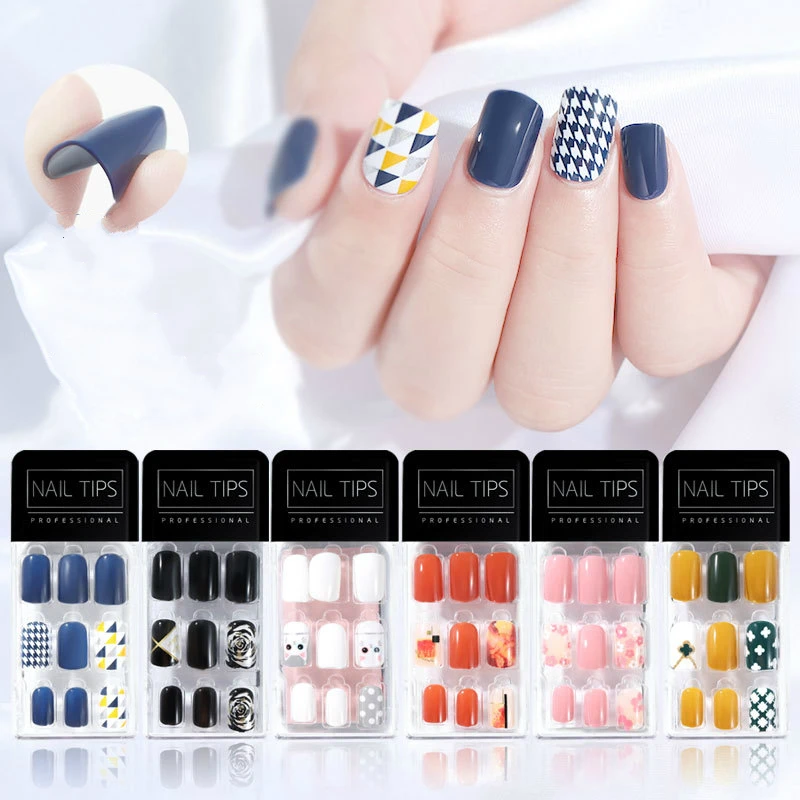

30pcs/set Nail Art Manicure Matte Candy Fake Nail Tips Sticker Forms False Nails Extension Manicure Art for False Nails Finished