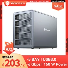 Yottamas – boîtier de disque dur externe FS5U3 5 baies, 2.5 "/3.5", usb 3.0 à sata 3.0, extension NAS Max 6 Gbps